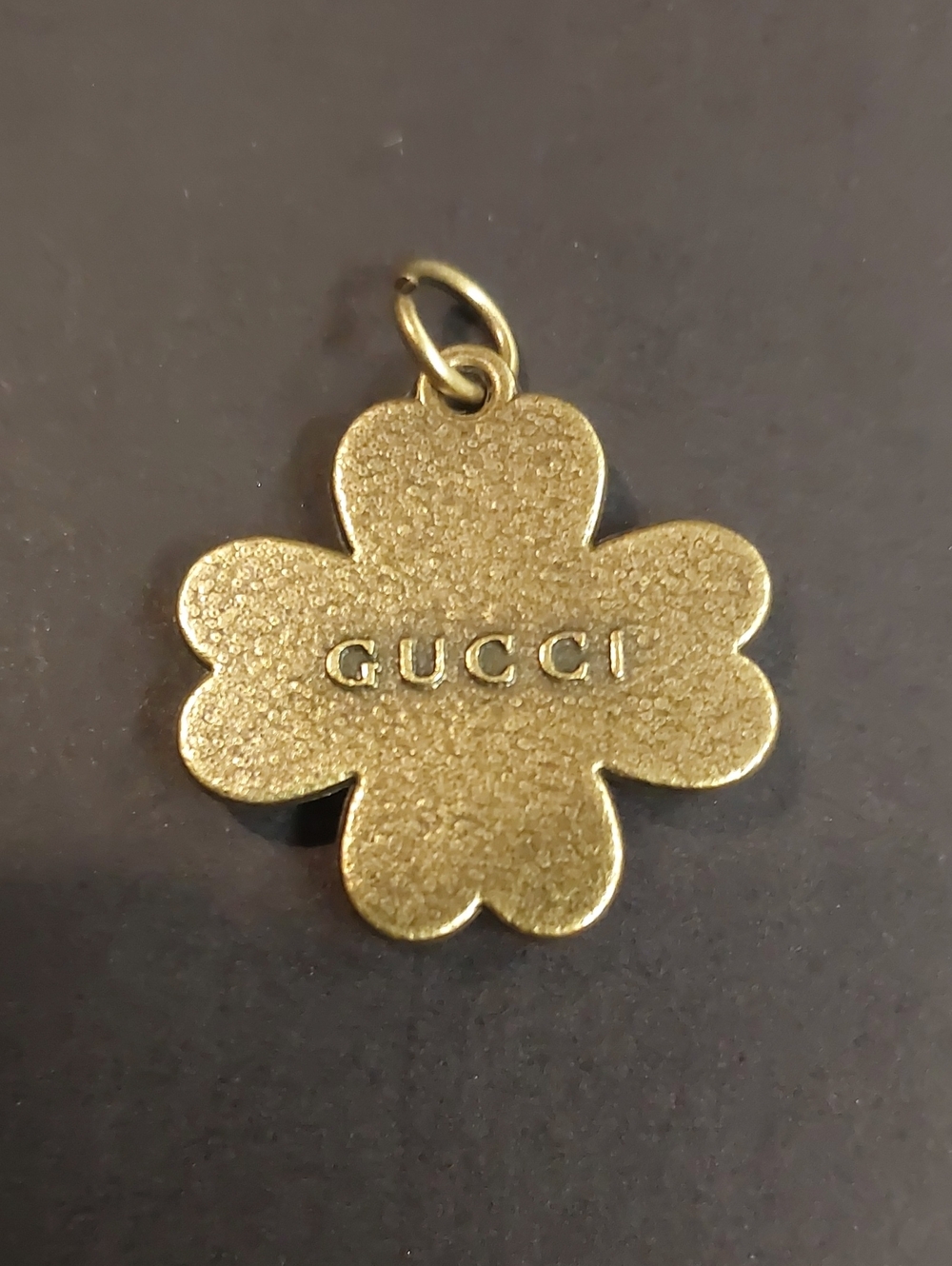 GG Brass Gold Crystal Four-Leaf Clover Charm Pendant - Picture 2 of 2
